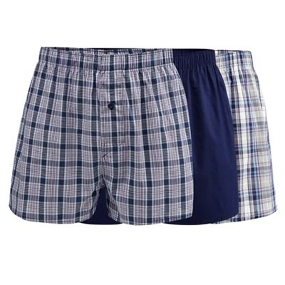 The Collection Pack of three purple checked boxers